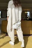 Made in Italy Big Softie Super Slant Knit Top Stone Marl 